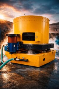 Concentrator gravitațional aur capacitate mare Enaroyalgold integrat sub stație de sortare pentru maximizarea eficienței de extracție